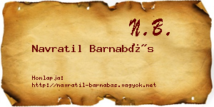 Navratil Barnabás névjegykártya